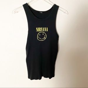 Nirvana Smilie Face Ribbed Tank